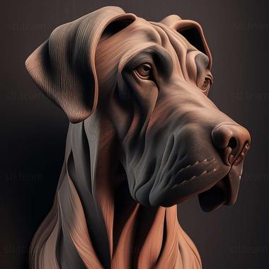 3D model Great Dane dog (STL)